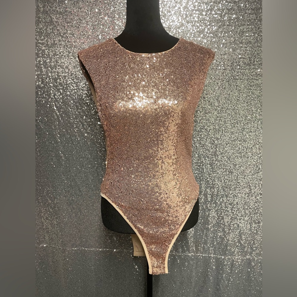 Classy Rose gold sequin body suit
